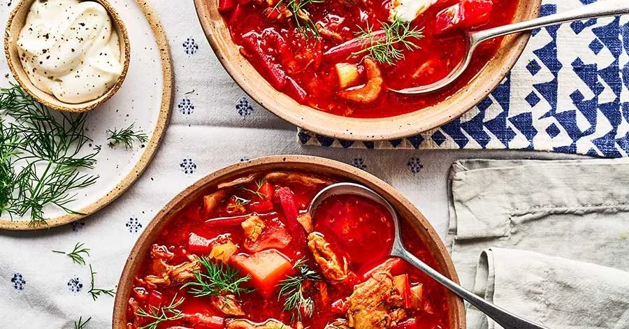 Ukrainian pork rib borsch