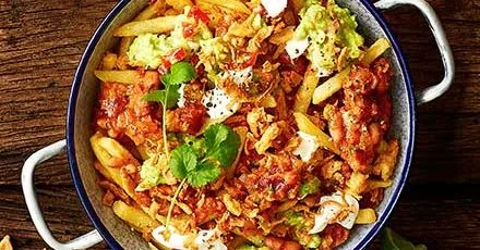 Vegan bean chilli fries