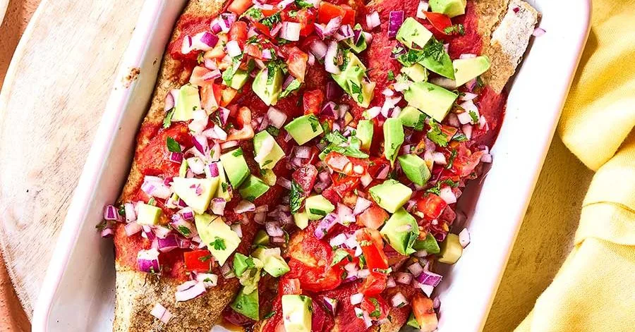 Healthy vegan enchiladas