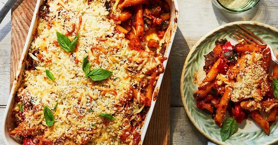 Vegetable pasta bake