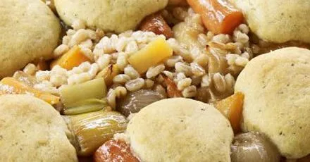 Vegetable stew with herby dumplings