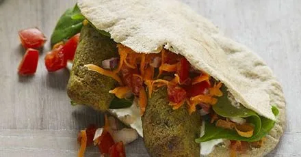 Veggie kofta pittas with pick & mix sides