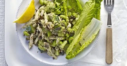 Vitality chicken salad with avocado dressing