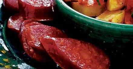 Vodka flamed chorizo