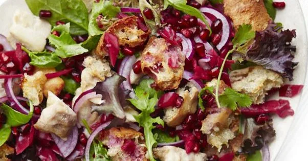 Warm chicken & ciabatta salad