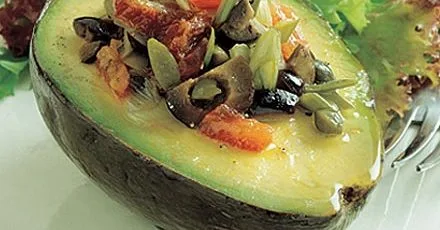 Warm stuffed avocados