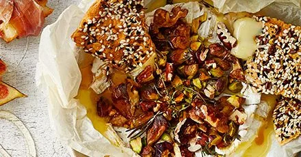 Whisky & nut baked camembert