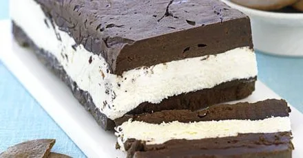 White & dark chocolate terrine