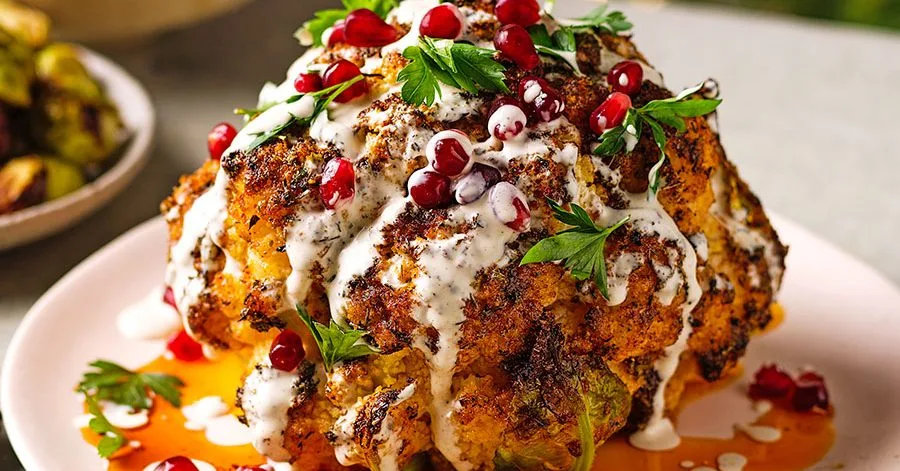 Whole roasted cauliflower