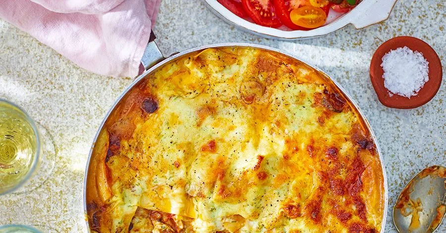 Лазанья з дикою часником і грибами