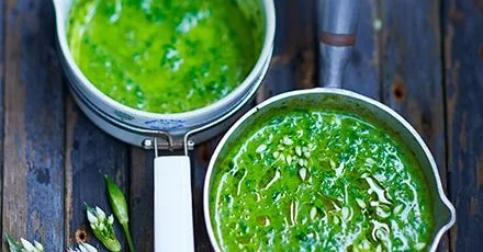Wild garlic & nettle soup