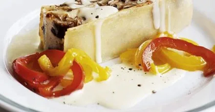 Wild mushroom lasagne with a parmesan cream