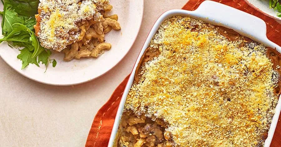 Макарони з дикими грибами та сиром