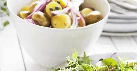 Zingy new potato salad