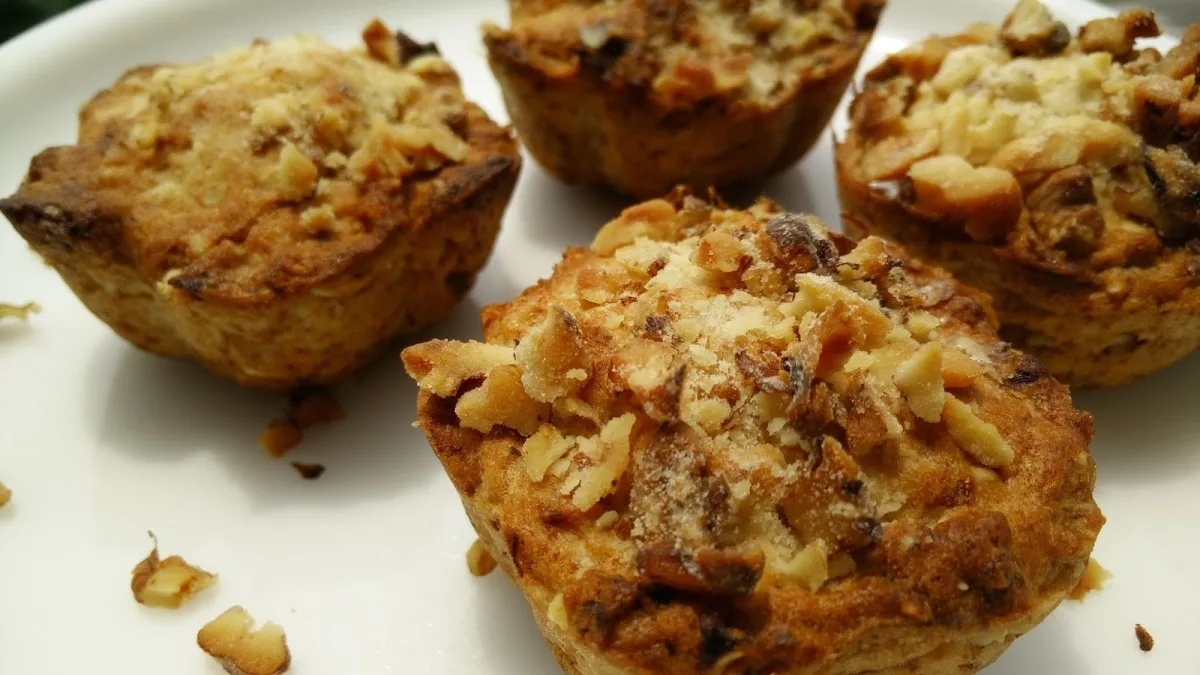 Airfried Banana Walnuts Oats Muffins