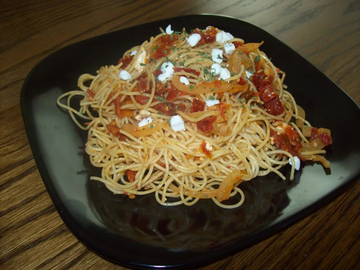 Angel Hair Pasta With Sun-Dried Tomatoes & Goat Cheese