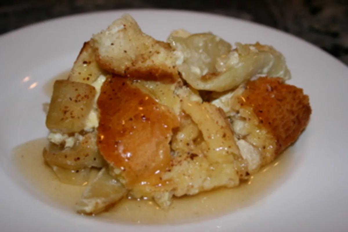 Apple Bread Pudding With Calvados Sauce