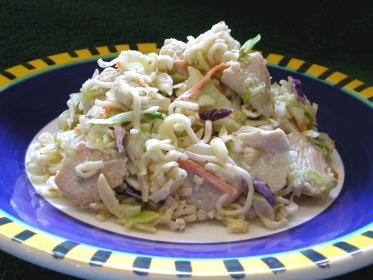 Asian Style Chicken Ramen Dinner Cole Slaw