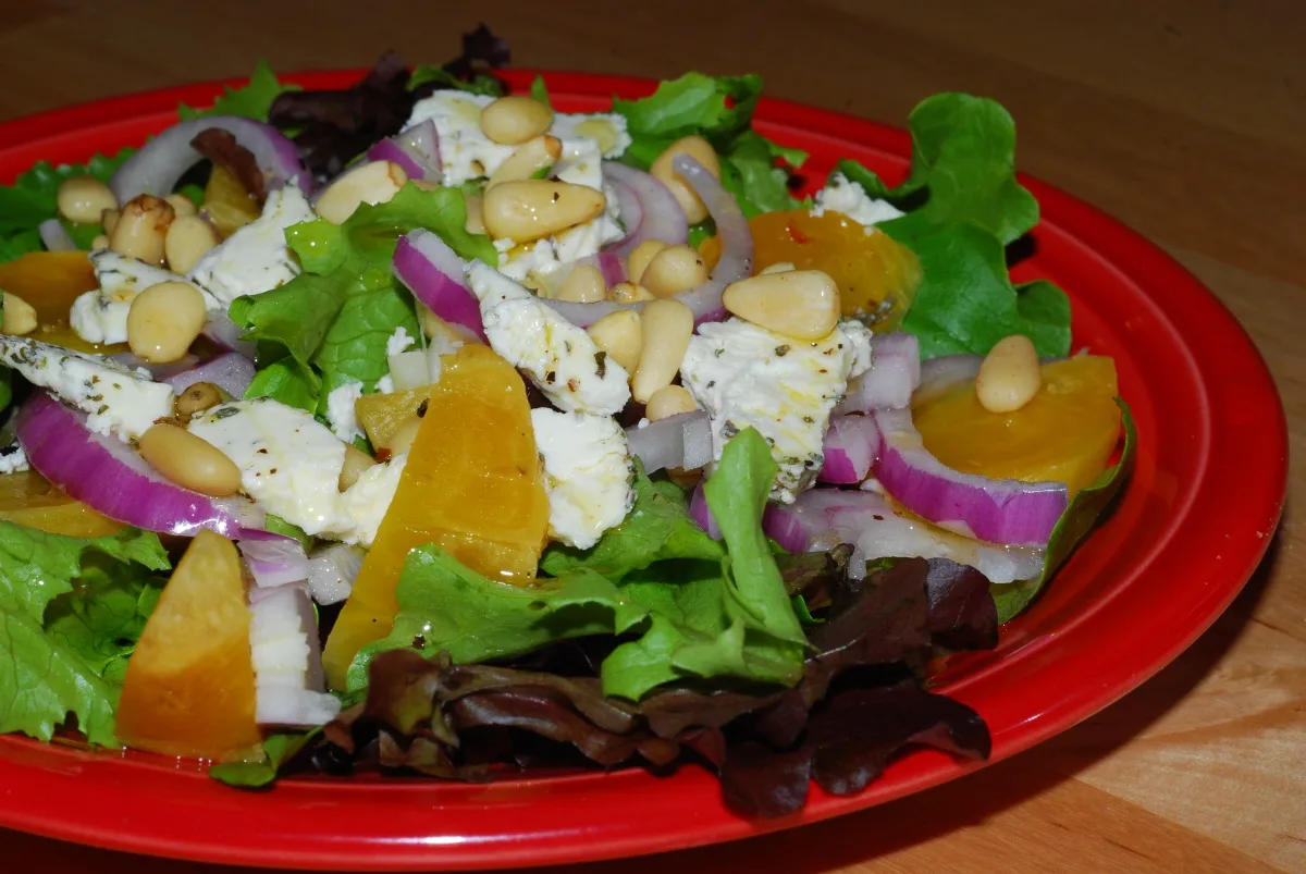 Baby Beet Salad With Rocket and Goats Cheese