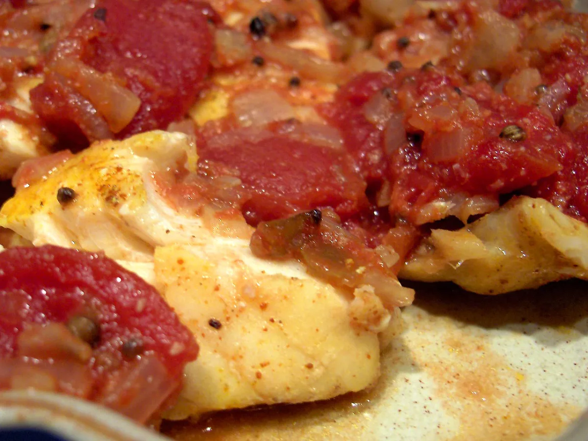 Baked King Fish/ Cod in Tomato sauce