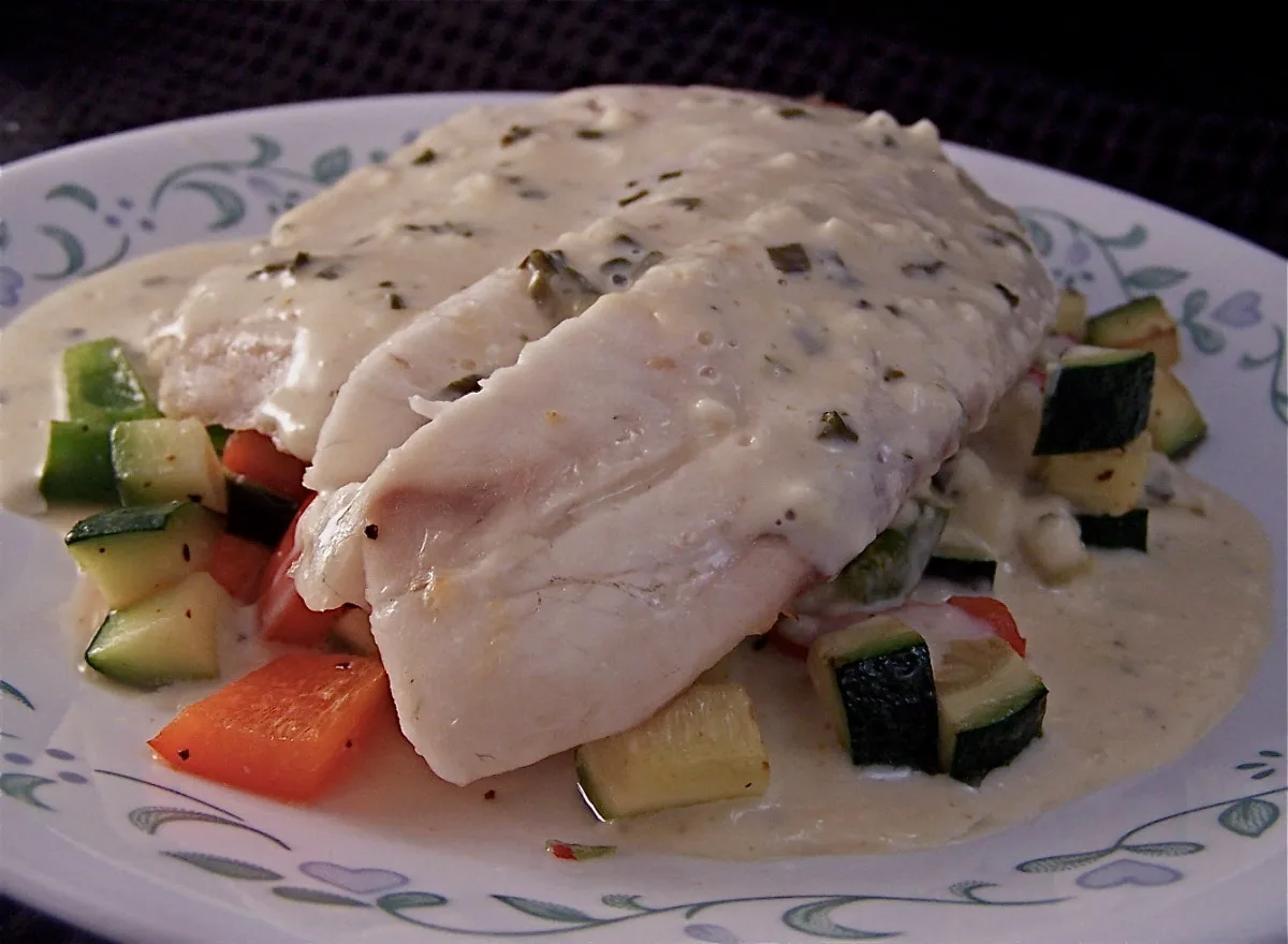 Baked Tilapia Fillets With Light French Onion Sauce