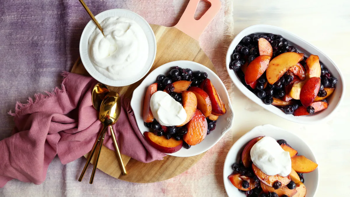 Balsamic Blueberries and Peaches