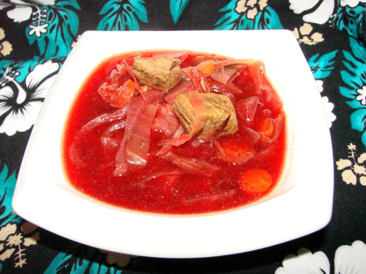 Beef, Beet and Cabbage Soup (Crock Pot and Ww)