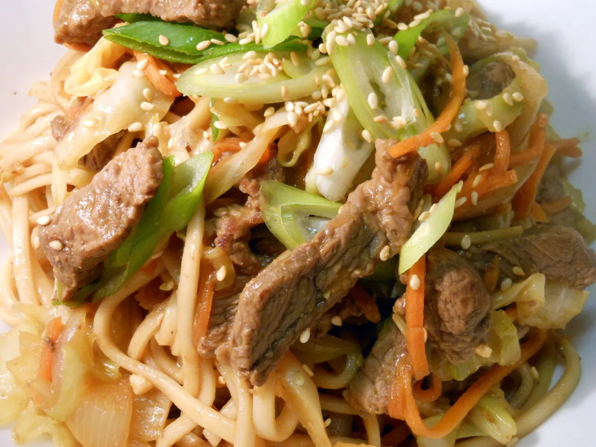 Beef, Miso and Sesame Noodles