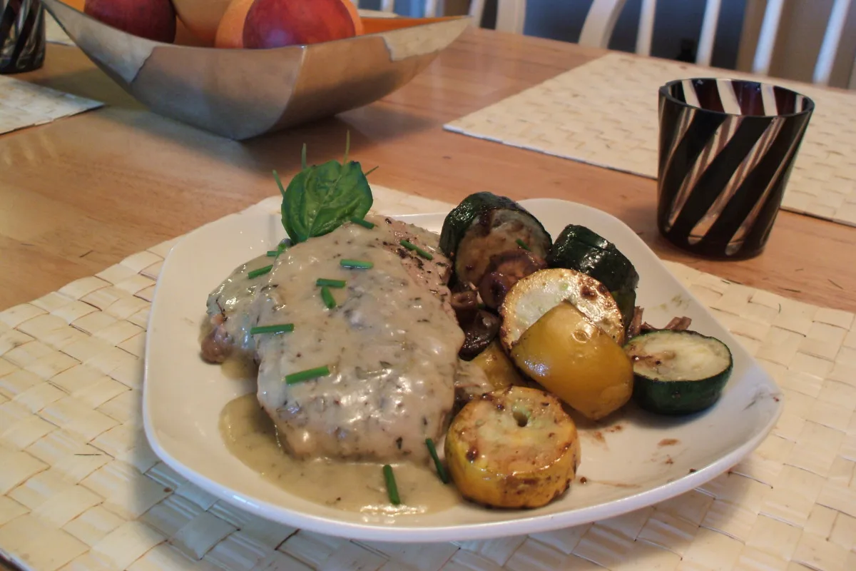 Blue Cheese Stuffed Pork Loin Chops