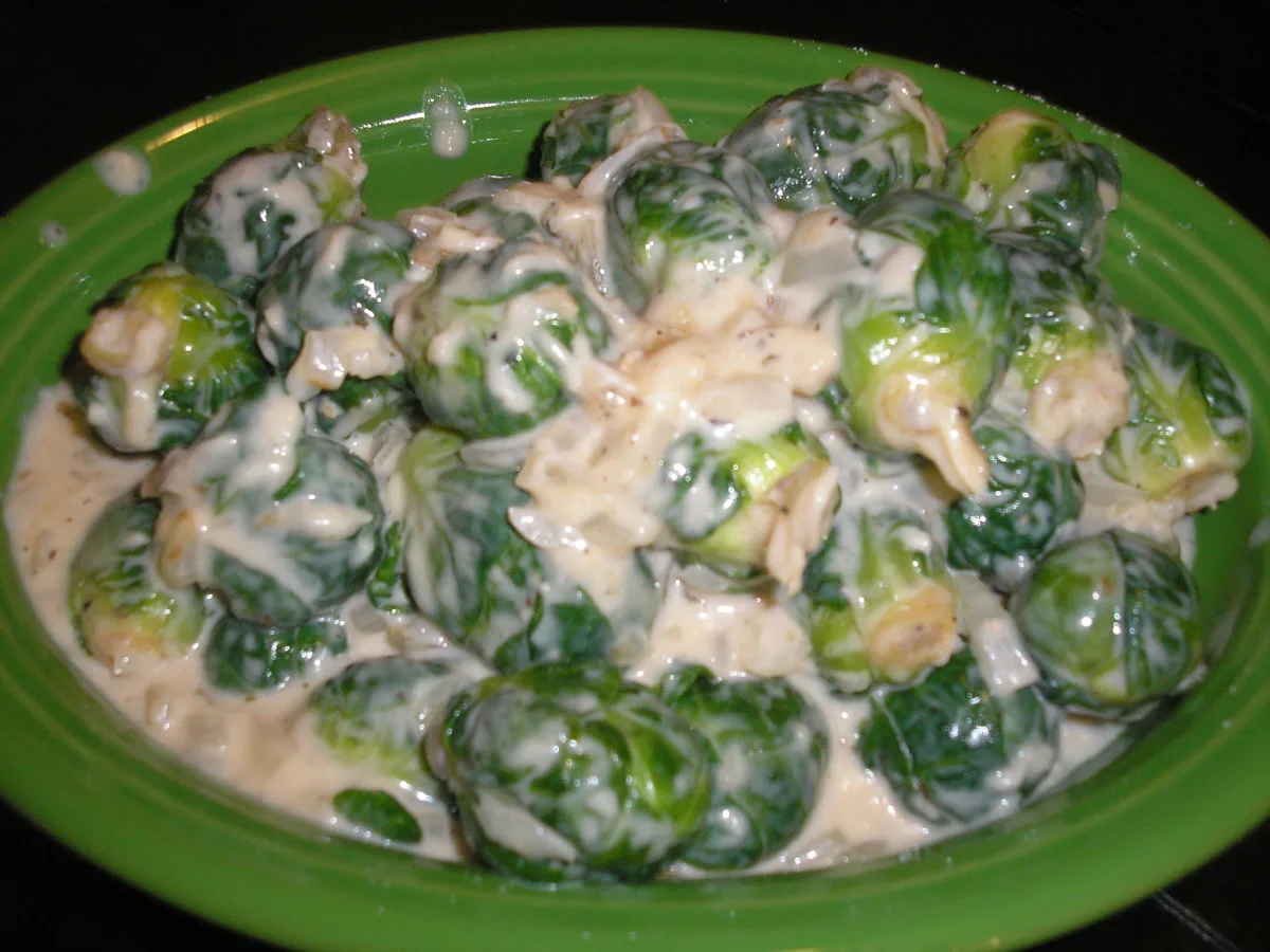 Brussels Sprouts With Onion Alfredo Sauce