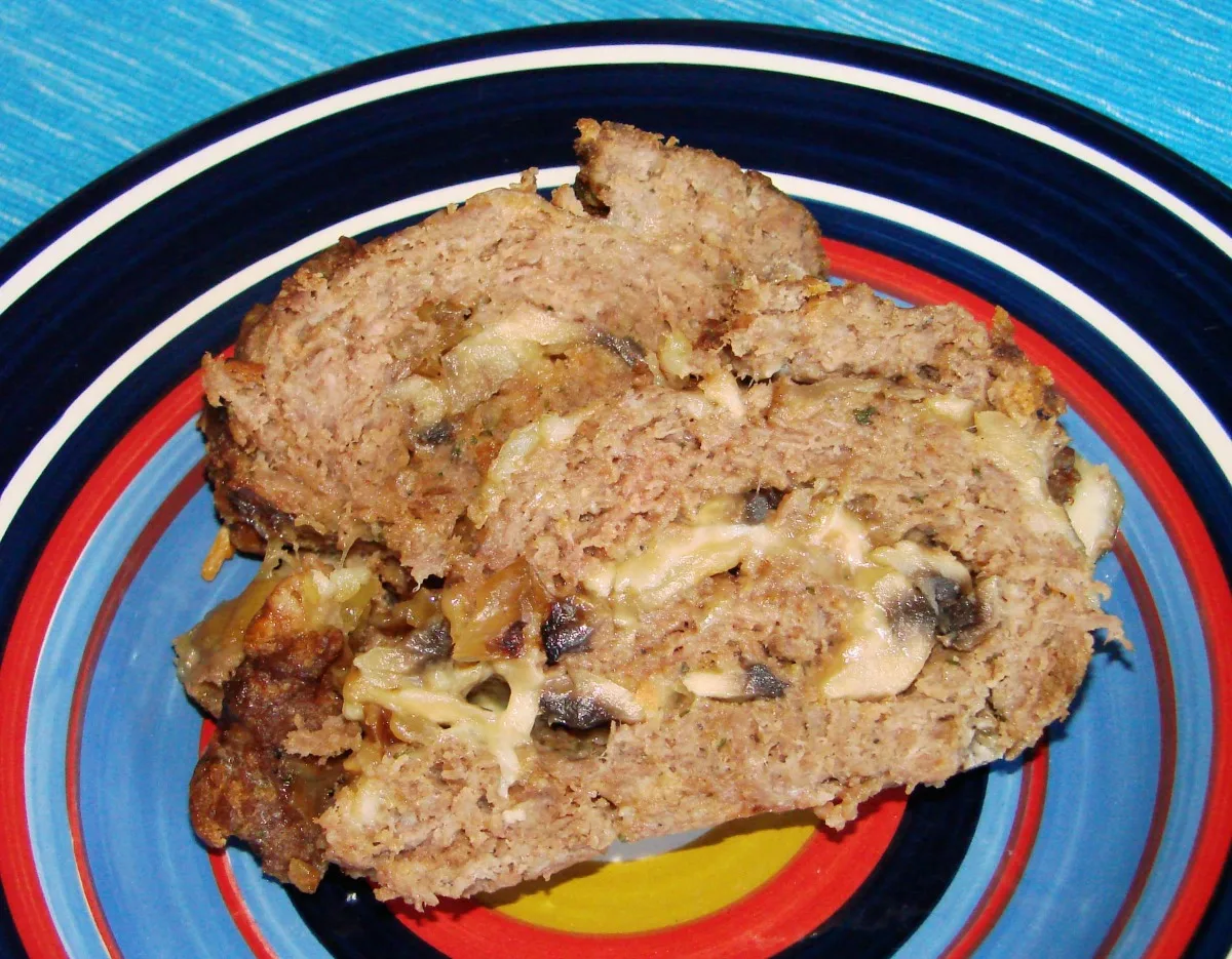 Cheese and Mushroom-Stuffed Meatloaf