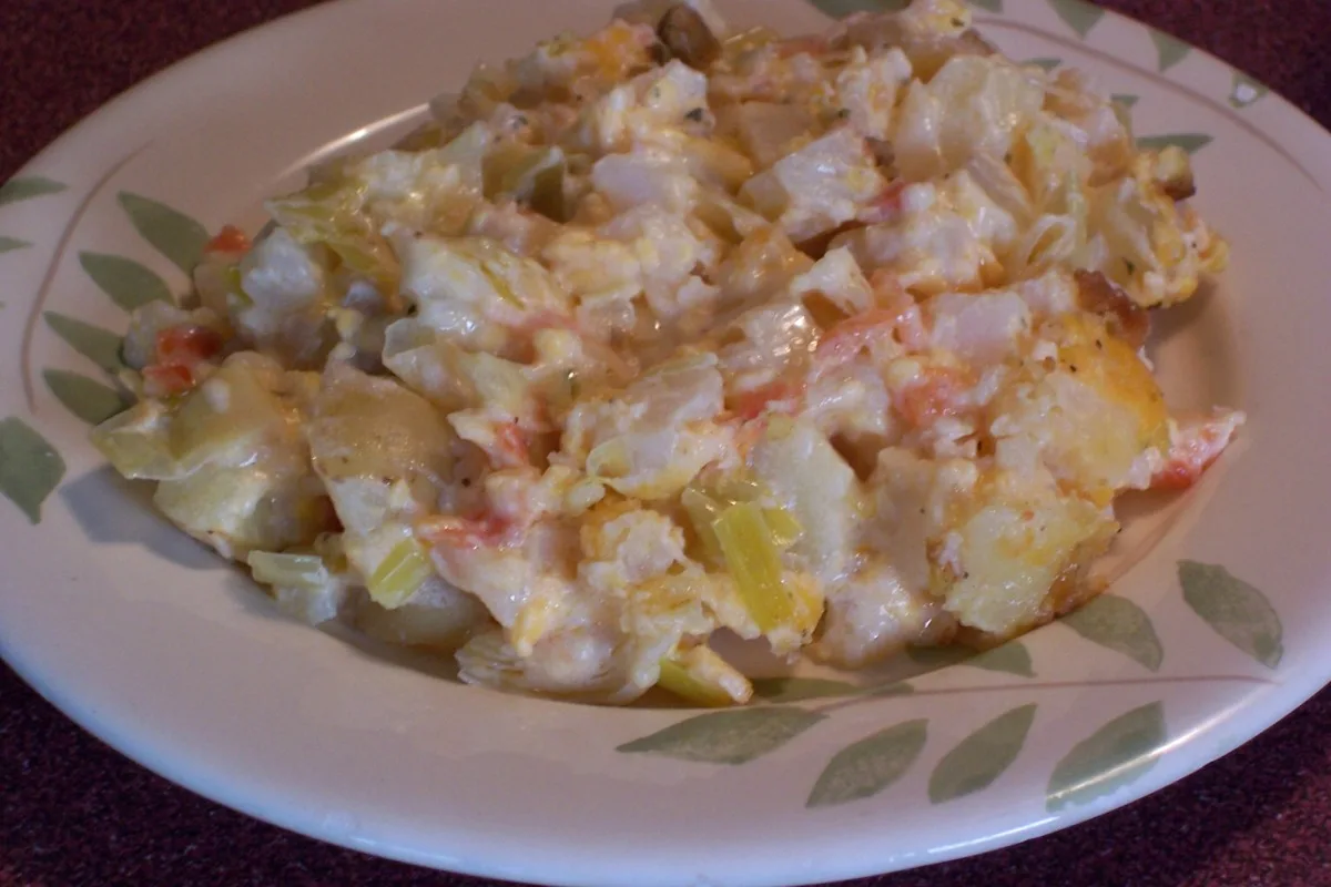 Cheesy Potato Leek Casserole Bake