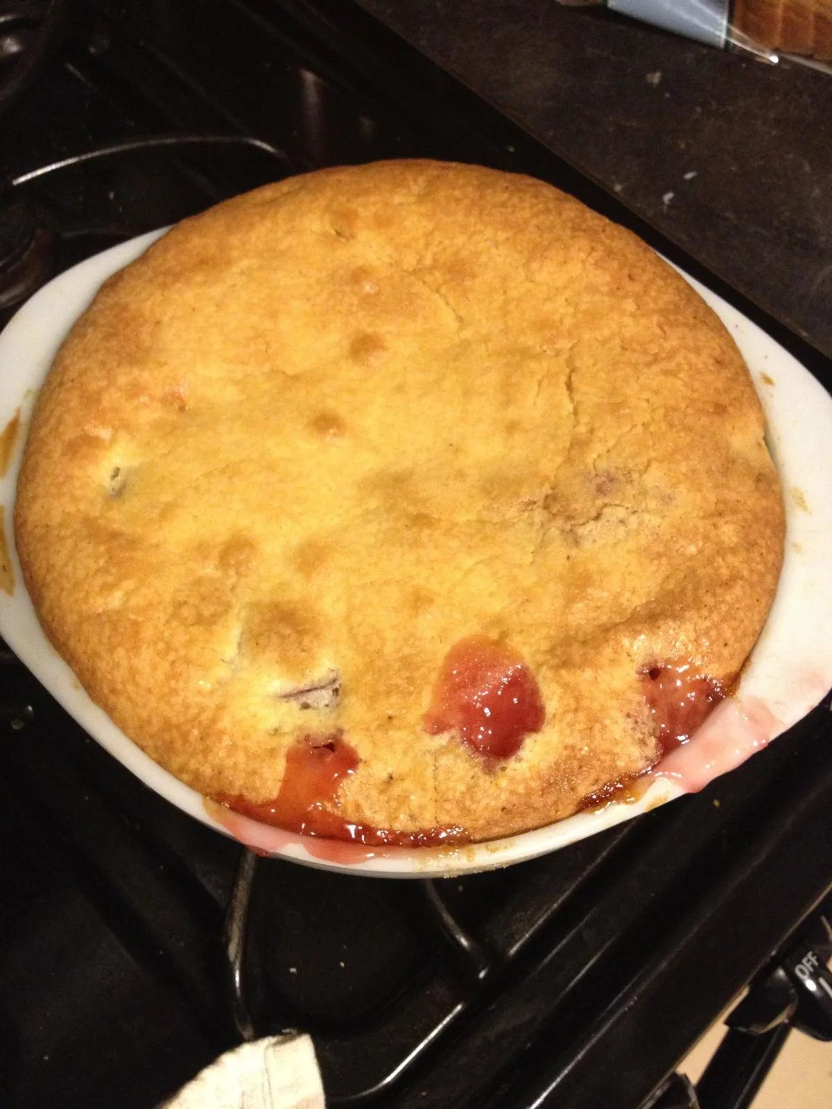 Cherry Rhubarb Cobbler