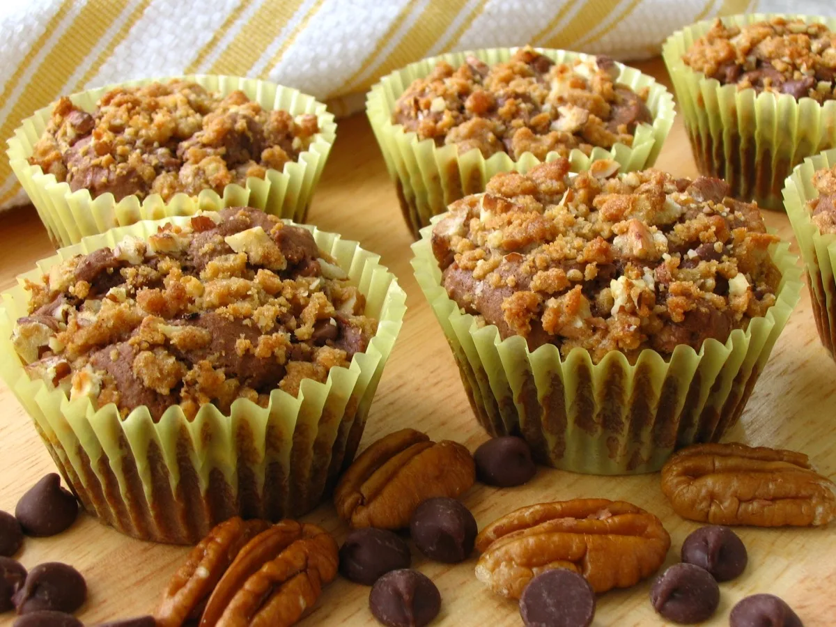 Chocolate Streusel Pecan Muffins