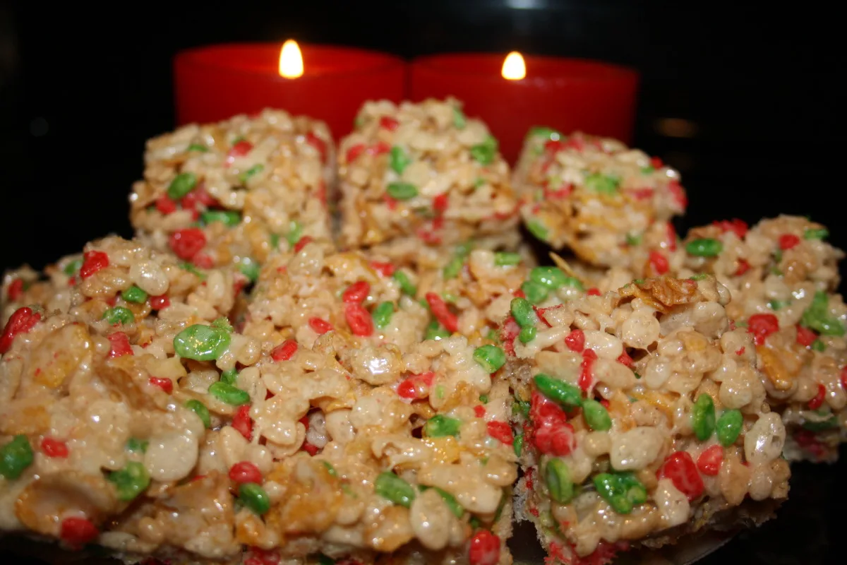 Christmas Rice Krispies Squares