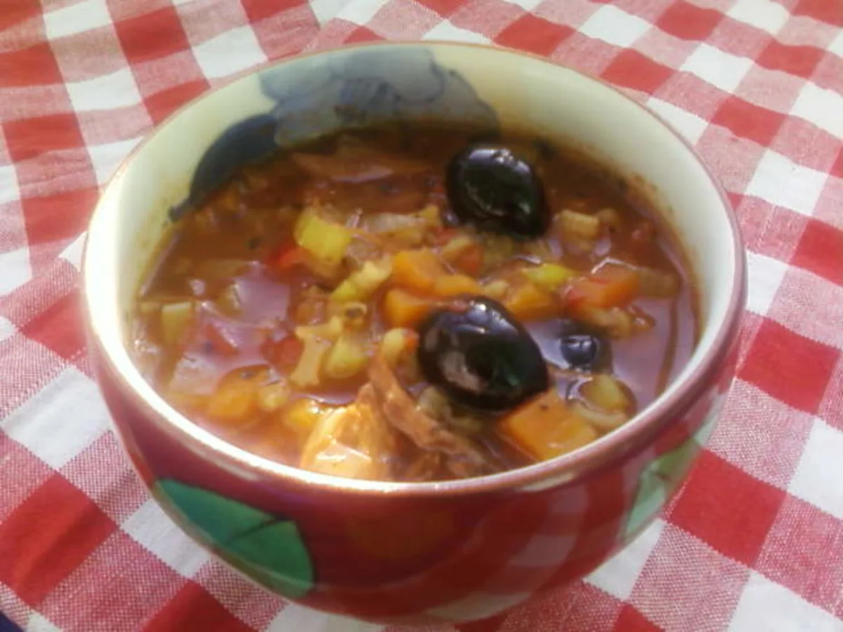 Chunky Chicken Soup, Mediterranean Style