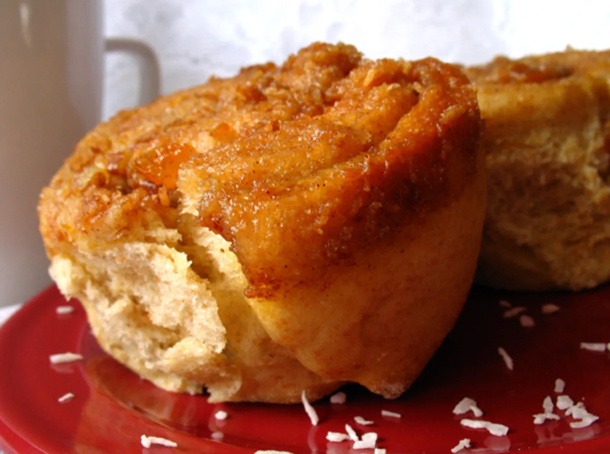 Coconutty Orange-Apricot Sticky Buns