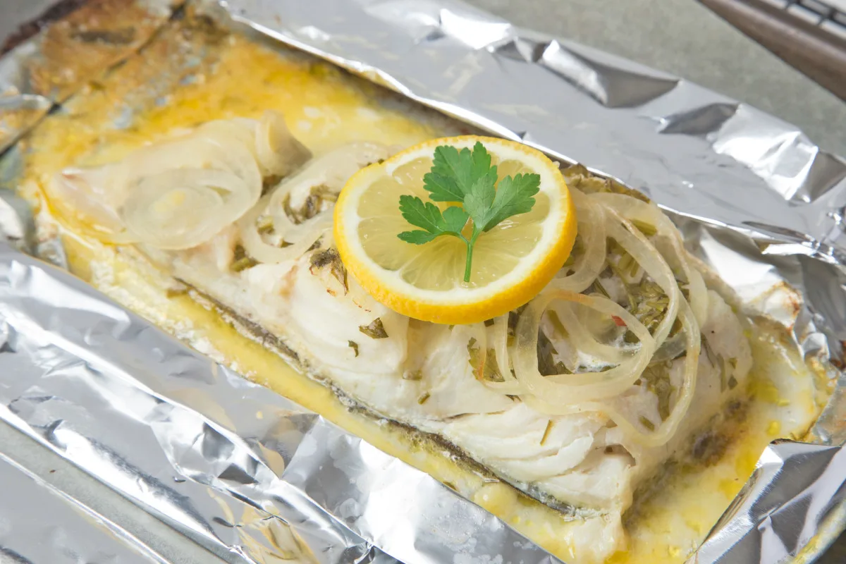 Cod Fish Grilled in Foil