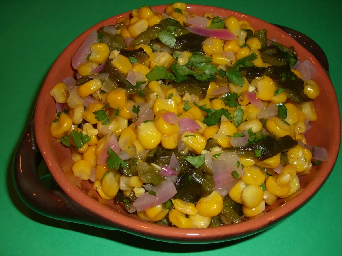 Corn and Fire-Roasted Poblano Salad With Cilantro