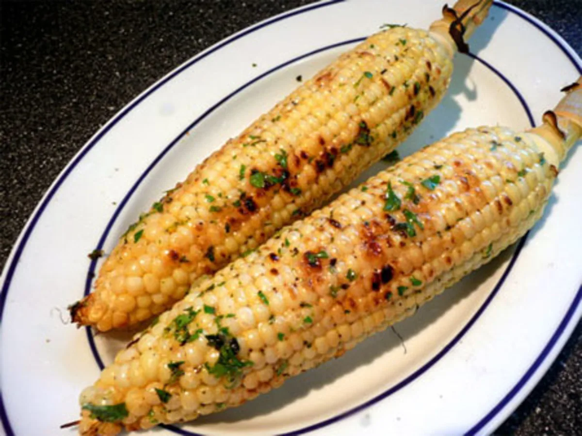 Corn With Garlic Cilantro Butter