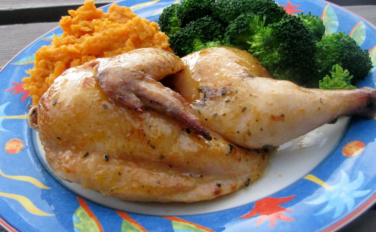 Cornish Game Hens With Peach Glaze