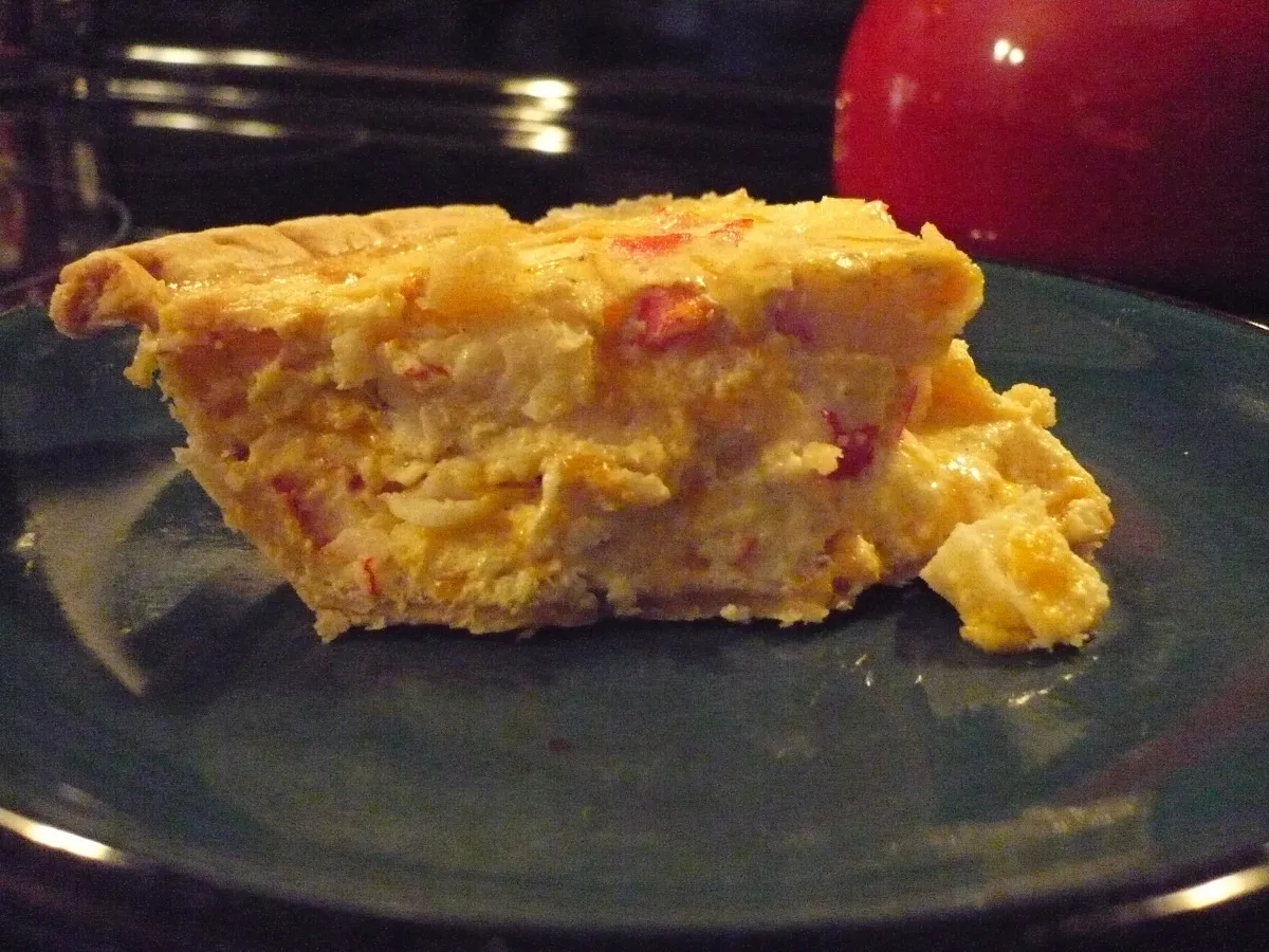 Cheesy Cheddar Crab Quiche