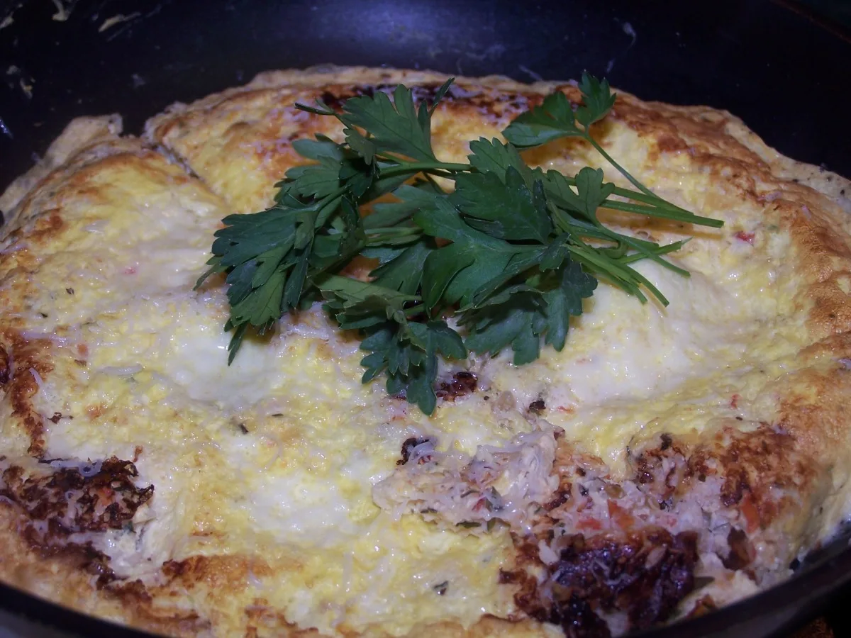 Crabmeat Frittata with Tomatoes and Herbs