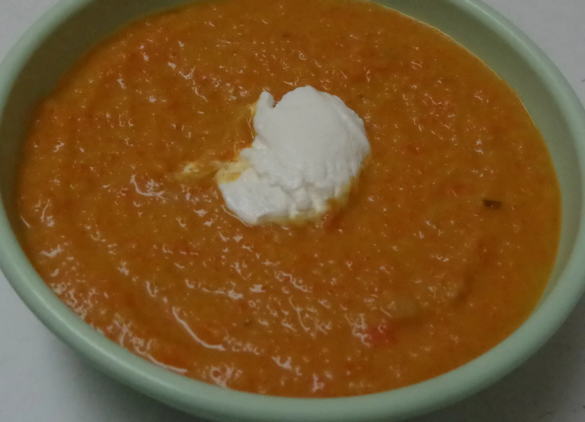 Creamy Carrot, White Bean, and Pear Soup