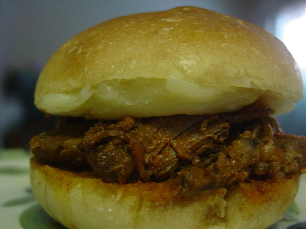 Crock Pot Italian Beef Philly Cheese Steak Garlic Bread Sandwich