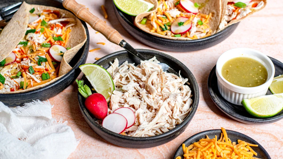 Crock Pot Shredded Chicken Breasts for Freezing - OAMC