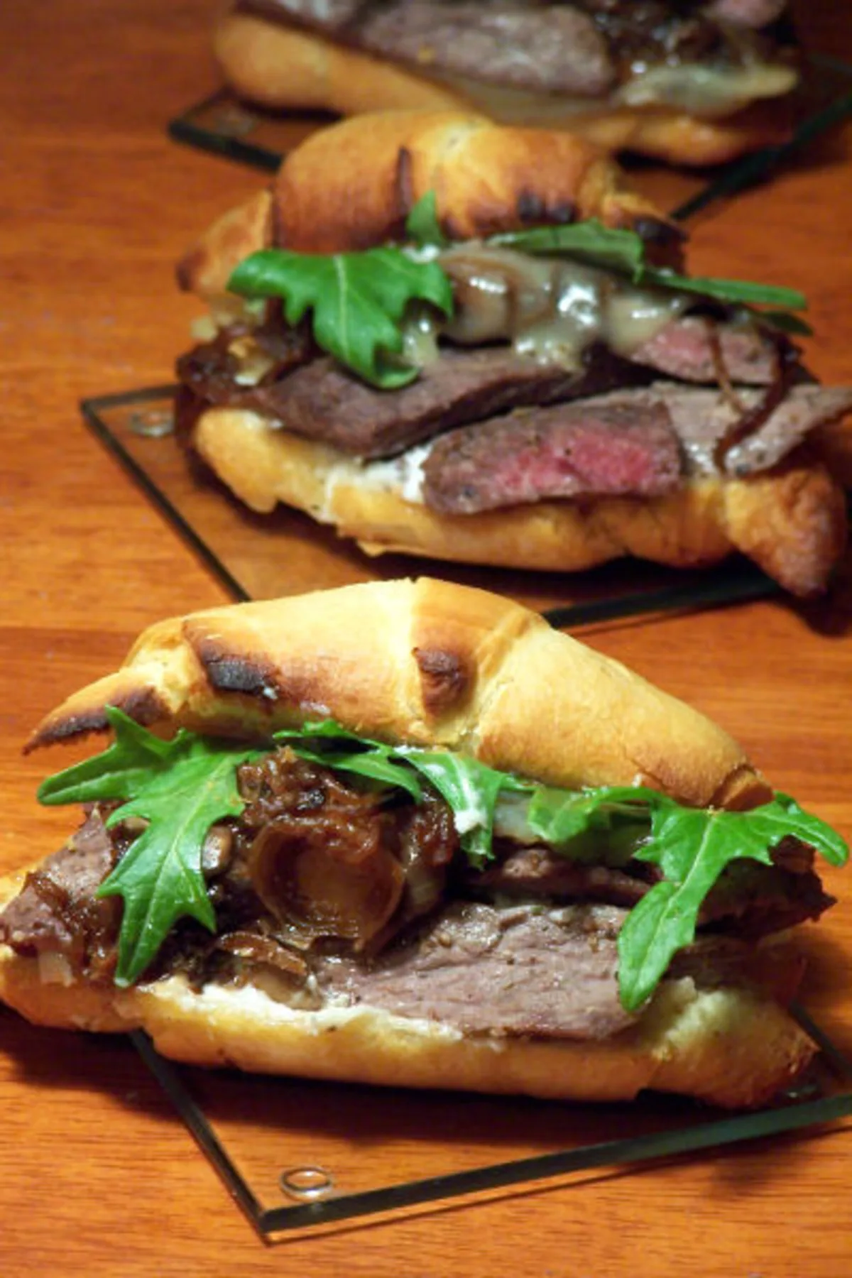 Croissant Steak Sandwiches With Caramelized Onions and Horseradi