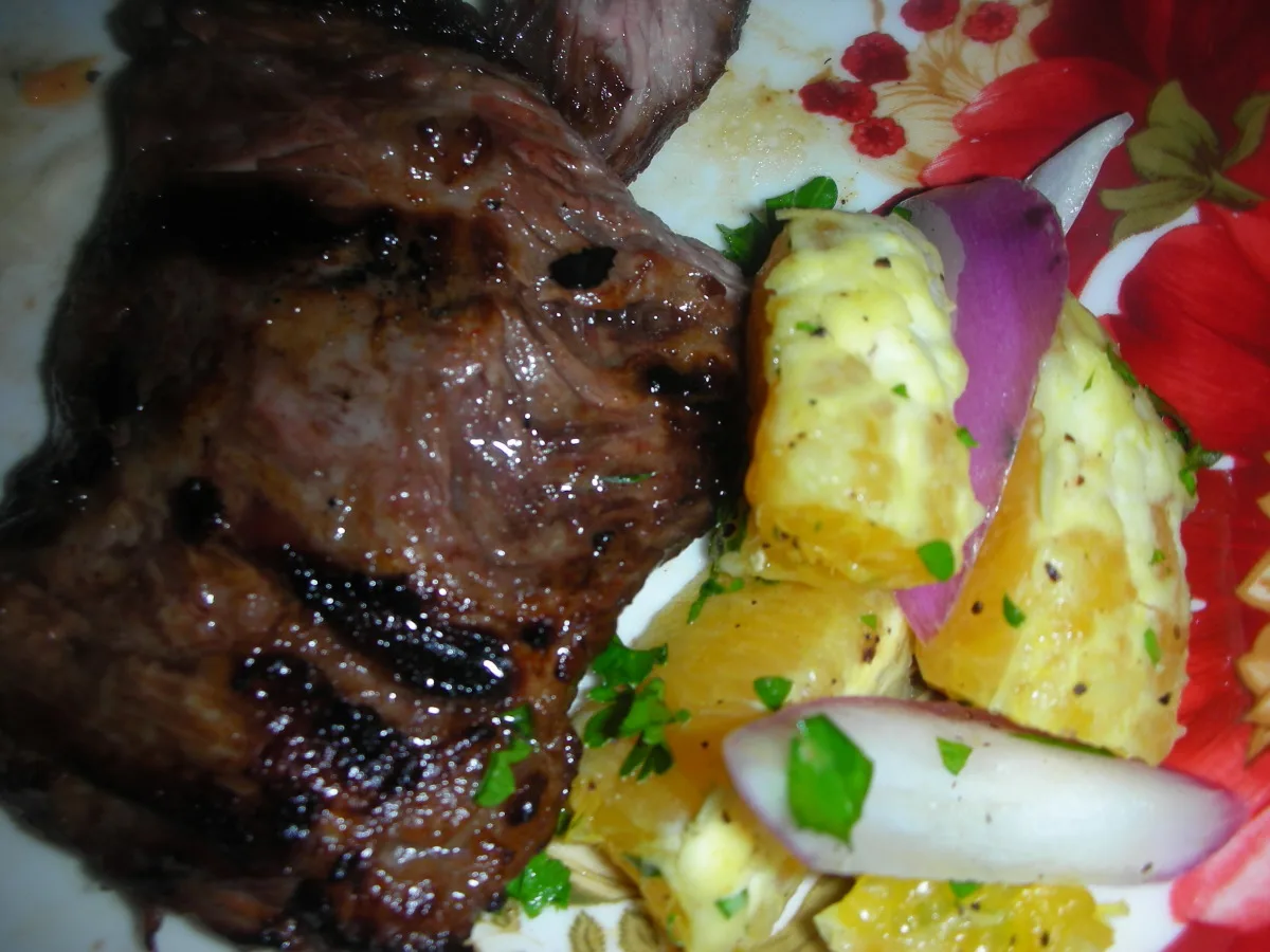 Cuban Steak With Garlic Citrus Marinade and Salsa Recipe
