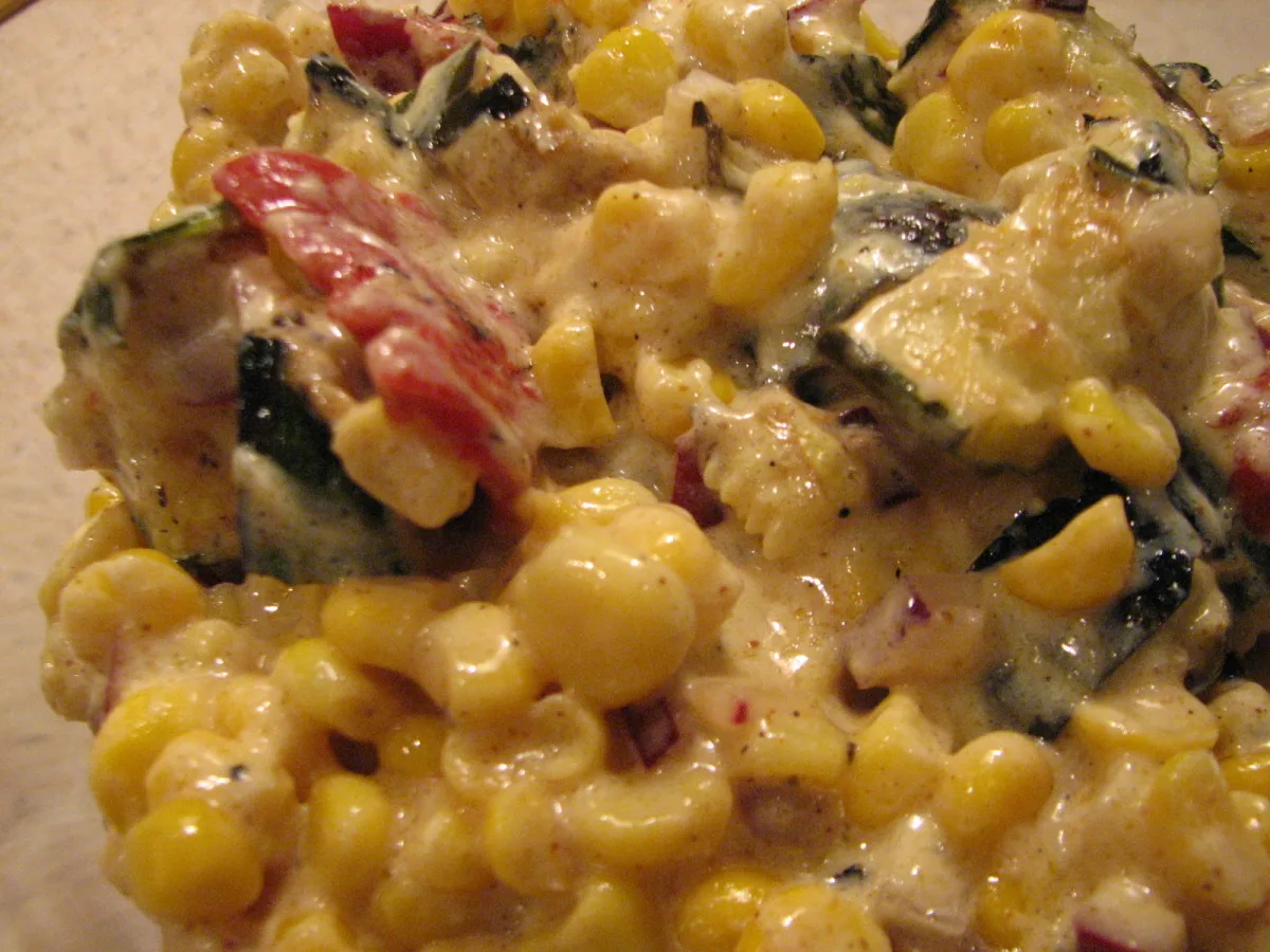 Curried Corn, Zucchini and Bell Pepper Salad