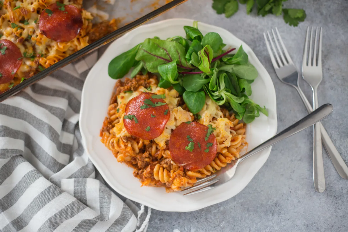 Easy Pizza Pasta Casserole (OAMC)